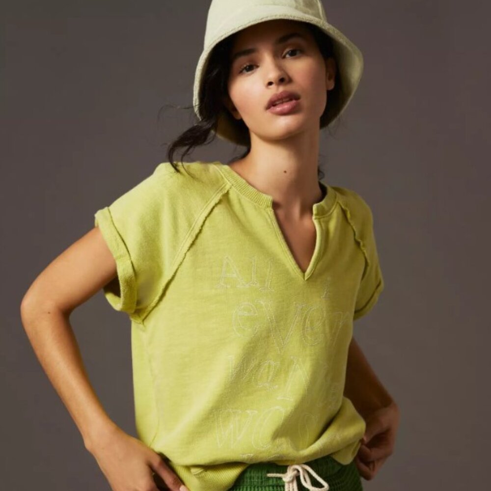 Anthropologie Scott Csoke Sustainable "All I ever wanted was love" Short Sleeve